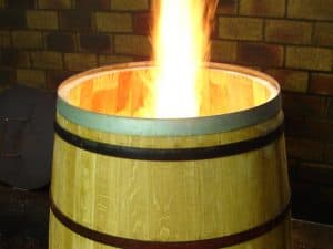 Toasting An Oak Barrel